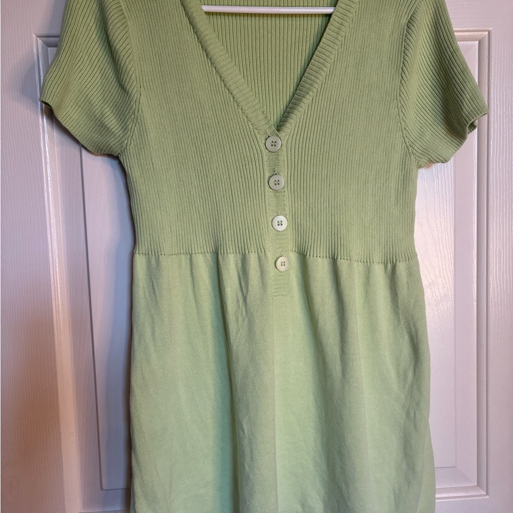 NWOT Eight Eight Eight Light Green Ribbed Tunic Top - Picture 2 of 8